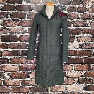 Armani Exchange Quilted Coat - Dark Green and Burgundy